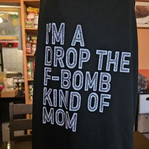 SHEIN Black Tank Top with White Graphic Text Size Xl